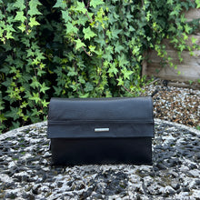 Load image into Gallery viewer, Nova Leather Flapover Multi-Compartment Crossbody Bag (black)
