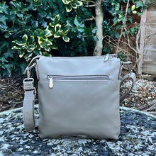Load image into Gallery viewer, Olive Branch Flat Front Zip Pocket Crossbody Bag (back)
