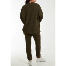 Load image into Gallery viewer, Olive Cosy Knit Lounge Set (back)
