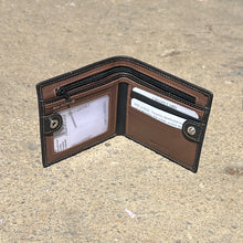 Load image into Gallery viewer, Oxford RFID Leather Wallet (black&amp;tan)
