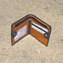 Load image into Gallery viewer, Oxford RFID Leather Wallet (navy&amp;tan)

