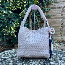 Load image into Gallery viewer, Oxford Tan Luna Woven Slouch Handbag
