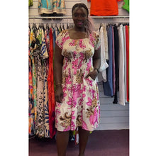 Load image into Gallery viewer, Paisley Print Bardot Midi Dress (pink)
