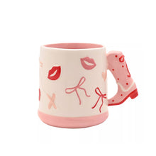 Load image into Gallery viewer, Pink Cowgirl Boot Handle Ceramic Mug
