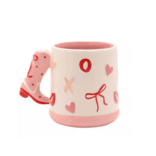 Load image into Gallery viewer, Pink Cowgirl Boot Handle Ceramic Mug (1)
