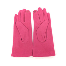Load image into Gallery viewer, Pink Suedette Gloves with Multicolour Button Detail (palm)
