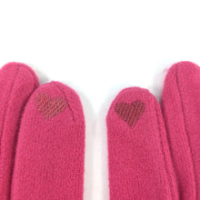 Load image into Gallery viewer, Pink Suedette Gloves with Multicolour Button Detail (touch screen tip)

