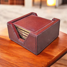 Load image into Gallery viewer, Regal Saddle Leather Coaster Set (full)
