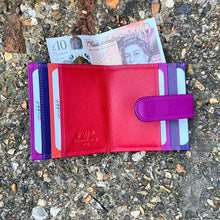 Load image into Gallery viewer, Rio Berry Multi-Colour Leather Card Holder (open)
