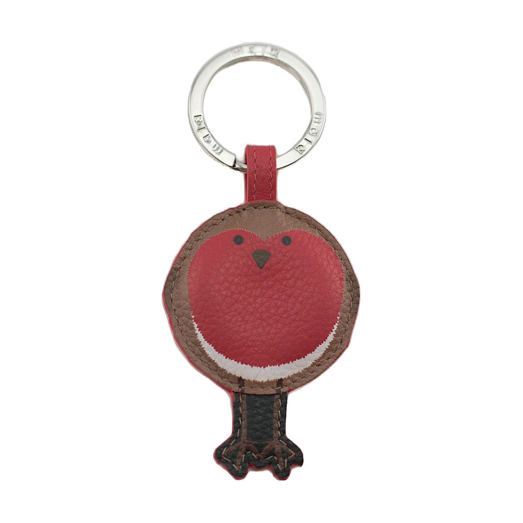 Robin Leather Keyring