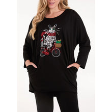 Load image into Gallery viewer, Sequin Cat on a Bike Christmas Jumper
