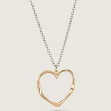 Load image into Gallery viewer, Silver Chain with Gold Heart Short Necklace (close up)
