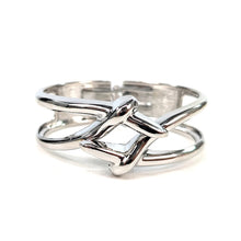 Load image into Gallery viewer, Silver Knot Cuff Bracelet – Modern Statement Bangle
