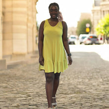 Load image into Gallery viewer, Sleeveless Frill Hem Swing Dress (lime green)
