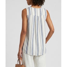 Load image into Gallery viewer, Sleeveless Stripe Button Detail Top (back)

