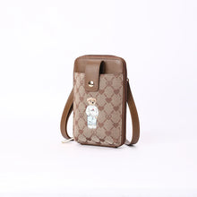 Load image into Gallery viewer, Teddy Heart Print Phone Crossbody Bag (beige)
