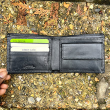 Load image into Gallery viewer, The Clifton Black Italian Leather RFID Wallet (open)
