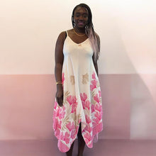 Load image into Gallery viewer, Tropical Leaf Hanky Hem Midi Dress (pink)
