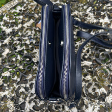 Load image into Gallery viewer, Verona Triple‑Compartment Leather Crossbody Bag – Made in Italy (mag dot)
