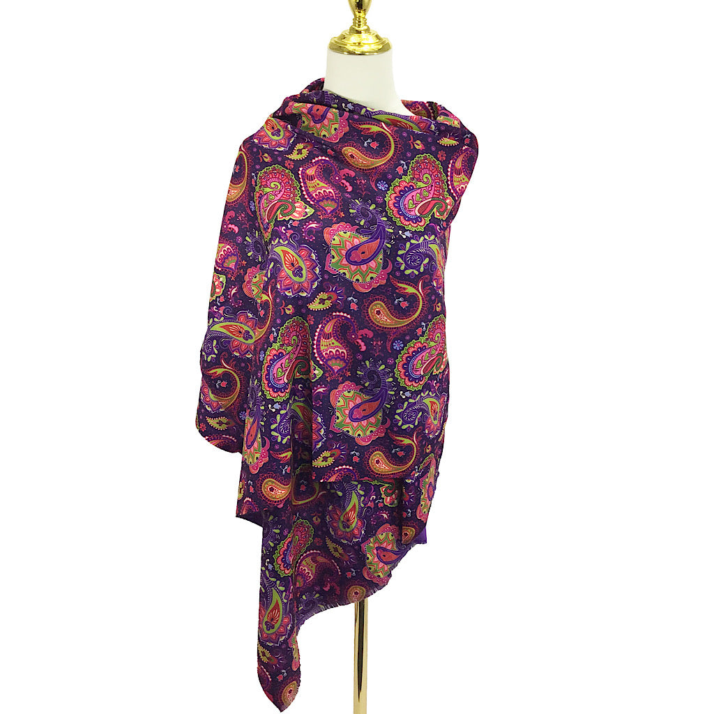 Vibrant Paisley Print Scarf