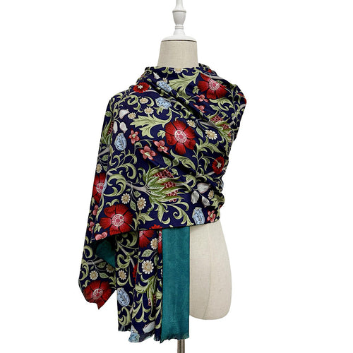 Vintage Garden Print Green Floral Scarf