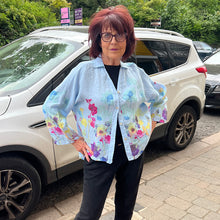 Load image into Gallery viewer, Watercolour Floral Linen Shirt (sky blue)
