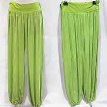 Load image into Gallery viewer, Wide Waist Band Slouchy/Yoga Trousers | Lime
