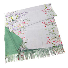 Load image into Gallery viewer, Wild Garden Boarder Pashmina Style (folded)
