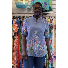 Load image into Gallery viewer, Wildflower Print Cotton Shirt (denim)
