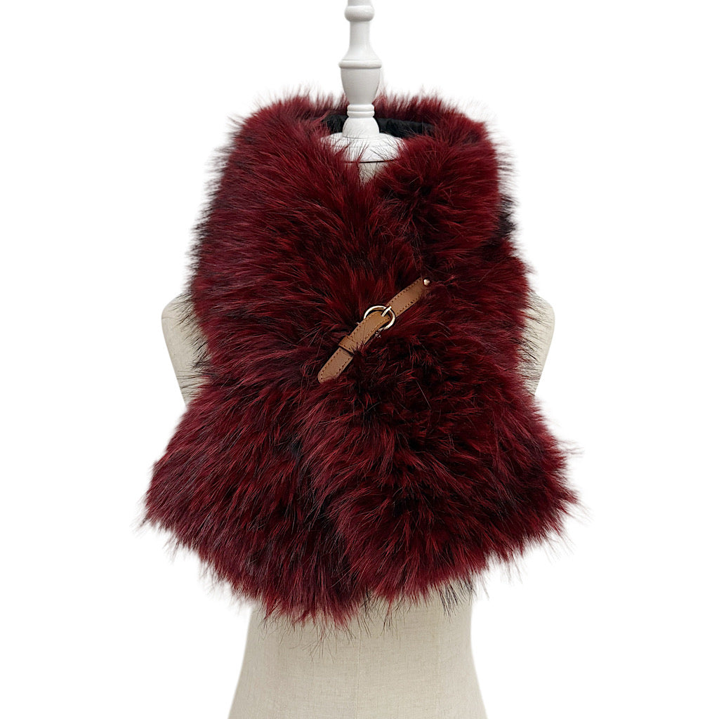 Wine Luxe Faux Fur Collar Wrap