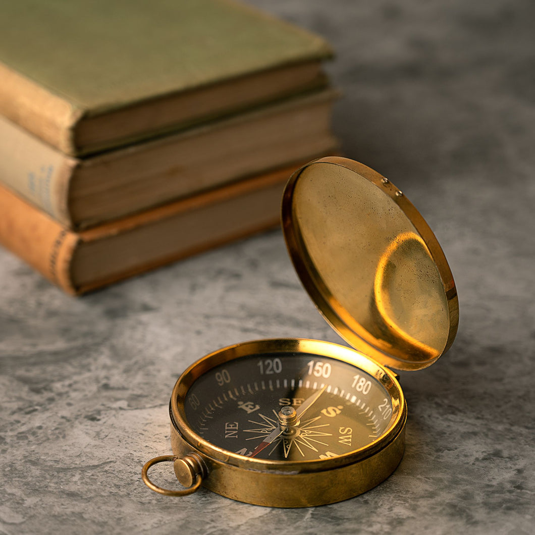 Folding Pocket Compass | Gold