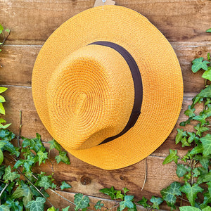 Mustard Panama Foldable Hat 