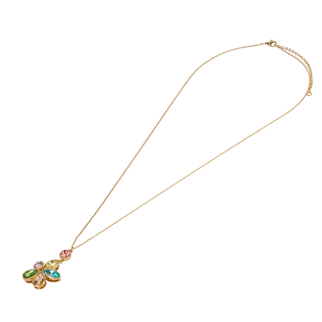 Multicolour Crystal Mid-Length 'Iris' Necklace