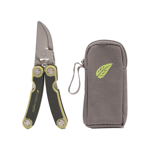 Apple Green & Black Original Folding Pocket Secateurs (with case)