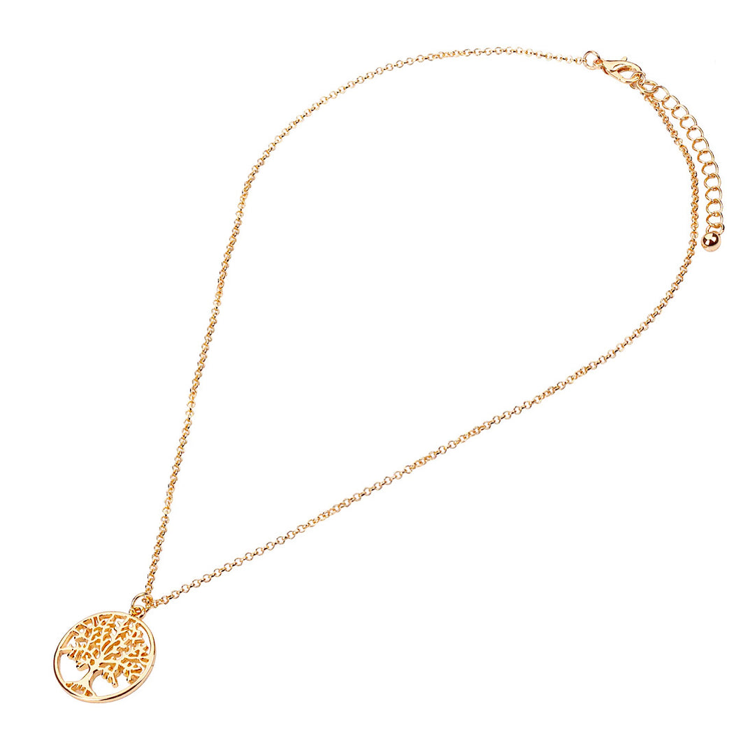 Gold Tree of Life Pendant Short Necklace
