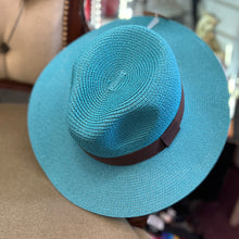 Load image into Gallery viewer, Deep Turquoise Panama Foldable Hat (display)
