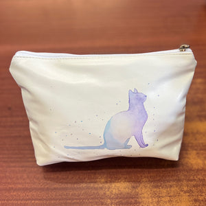 Watercolour Cat Print Wash/Cosmetic Bag