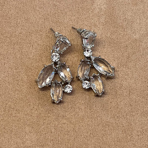 Silver and Clear Crystal Post Earrings