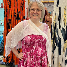Load image into Gallery viewer, Marianne's Favourite Lightweight Sheer Knit Poncho (white)

