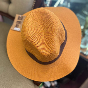 Mustard Panama Foldable Hat (display)