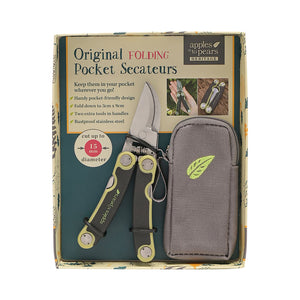Apple Green & Black Original Folding Pocket Secateurs (packaged)