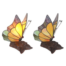 Load image into Gallery viewer, Stain Glass Style Butterfly Lamp
