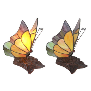 Stain Glass Style Butterfly Lamp