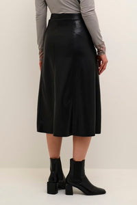 Danish Ariana Leather Look Skirt | Black