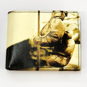 Leather Printed Boxing Gloves Wallet
