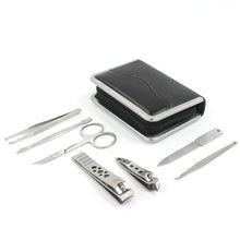 Load image into Gallery viewer, Men&#39;s Black Medium Manicure Set (tools &amp; case)
