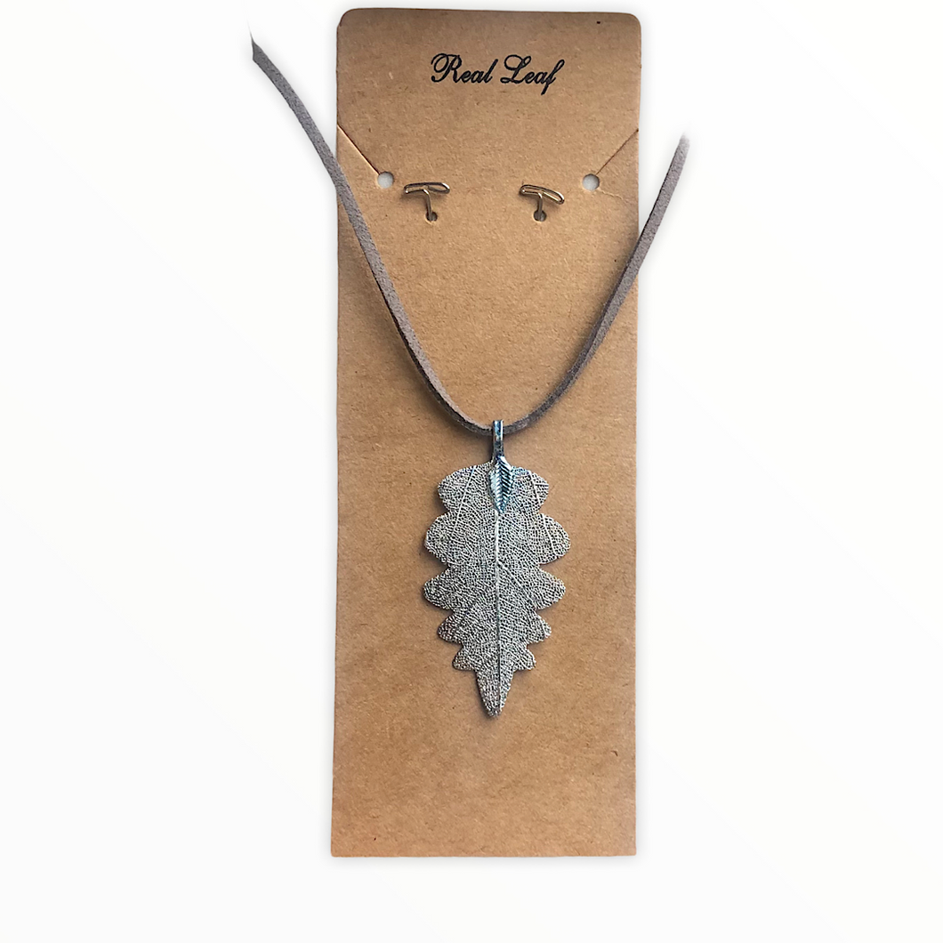 Natural Leaf Necklace | Blue Oak Leaf