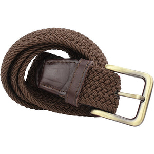 Gents Plain Designer Inspired Woven Belt | Chocolate