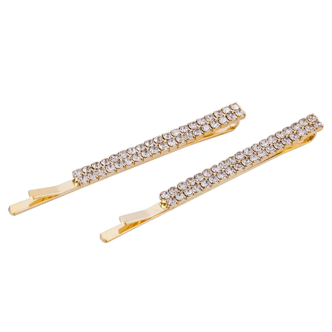 Gold Crystal Hair Slides