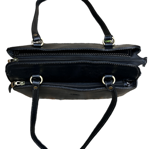 Black Classic 'Carlotta' Italian Leather Shoulder Bag (top view)